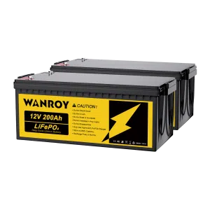 2× WANROY 12V 200Ah LiFePO4 Battery with 100A BMS