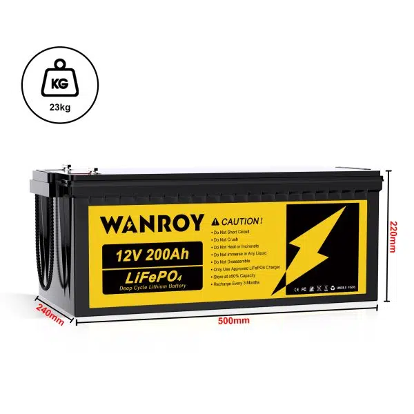 2× WANROY 12V 200Ah LiFePO4 Battery with 100A BMS - Image 2