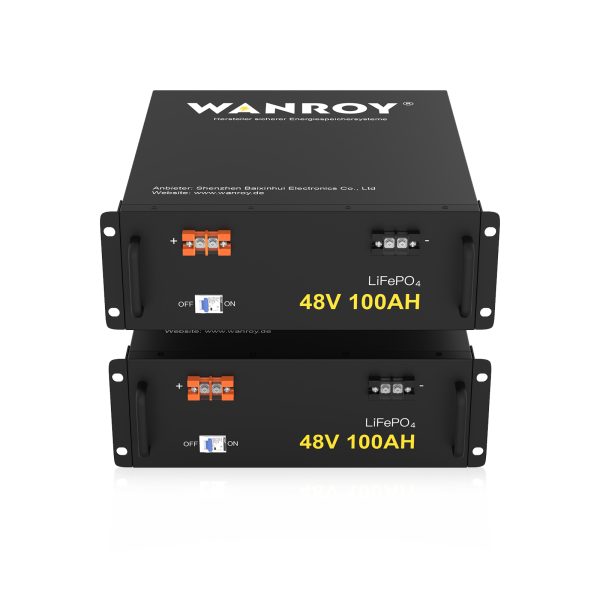 2× WANROY 48V 100Ah LiFePO4 Battery with 100A BMS